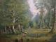 Hsb Oil On Wood Litter In The Forest Late 19th Signed
