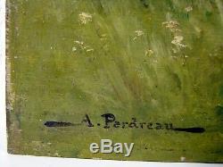 Hsp Nineteenth School Of Barbizon Landscape Bergere Hens Burgundy Signed A Perdreau