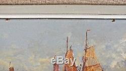 Hsp Oil On Marine Panel Georg Fischhof Sailboat Paintings