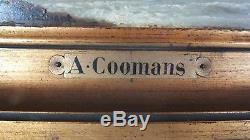 Hsp Oil On Panel Marine Pair Coomans Painting Table 19th