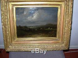Hsp Painting Framed And Signed Guardian, Herd Of Cowseugène Goethals, XIX