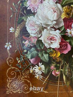 Hsp Painting Still Life With Flowers Of The Fields Trompe L'oeil With Frame