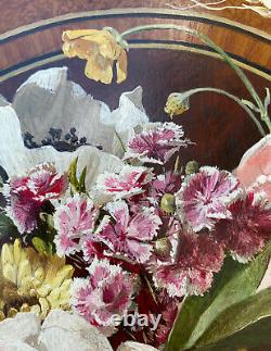 Hsp Painting Still Life With Flowers Of The Fields Trompe L'oeil With Frame