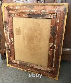 Hst Oil On Canvas Portrait Of Woman With Jewels Frame Gilded Wood 19th Century