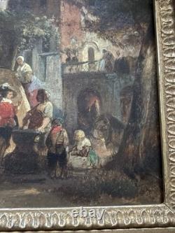 Hst Scene of Horsemen Blacksmith Taste of the 17th Century