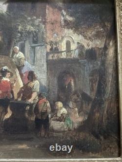 Hst Scene of Horsemen Blacksmith Taste of the 17th Century