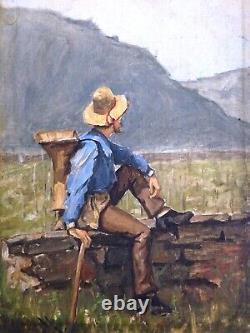 IMPRESSIONIST PAINTING 19th/20th CENTURY - PORTRAIT OF A WINEMAKER (PROVENCAL) & HARVESTS