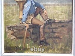 IMPRESSIONIST PAINTING 19th/20th CENTURY - PORTRAIT OF A WINEMAKER (PROVENCAL) & HARVESTS