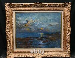 Impressionism Table Signed Sunset Montparnasse Frame Quality