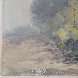 Impressionist Landscape with Trees, Hubert Bergère, Oil Painting on Wood