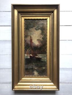 Impressionist Marine Style, Signed and Dated 26, Oil on Wood