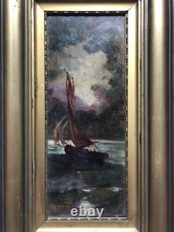 Impressionist Marine Style, Signed and Dated 26, Oil on Wood
