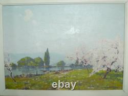 Impressionist Painting Normandy Landscape Seine HSP signed LAUNAY (1890 / 1956)