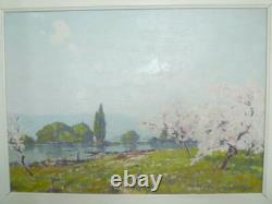 Impressionist Painting Normandy Landscape Seine HSP signed LAUNAY (1890 / 1956)