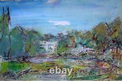 Impressionist Painting by Jean-Paul Ulysse, Rome Prize, Pontoisian Shore Impressionist Painting by Jean-Paul Ulysse, Rome Prize, Pontoisian Shore