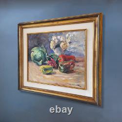 Impressionist Still Life Oil Painting Fruits, Vegetables, Flowers Signed