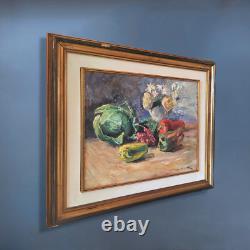 Impressionist Still Life Oil Painting Fruits, Vegetables, Flowers Signed