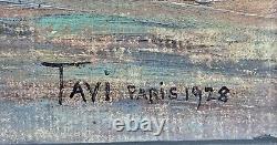 Impressionist oil painting on wood, signed seascape + 4 new CDs