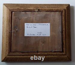 Impressionist oil painting on wood table of Planguenoual, Brittany, signed by Patrick Bertin