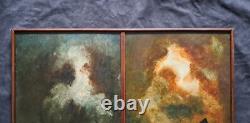 Impressionist painting, oil on wood 19th century. Authentic marine signed + 4 CDs