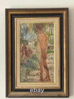 Ink wash and oil on wood panel by Joseph Lamberton (1867–1943)