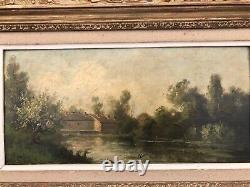 Interesting Oil on Wood from the 19th Century Barbizon Landscape Signed by Bertin