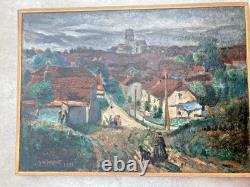 Isidore-Marie Peyret (1880-1962) Oil on wood Signed Village 1933