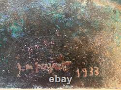 Isidore-Marie Peyret (1880-1962) Oil on wood Signed Village 1933