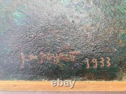 Isidore-Marie Peyret (1880-1962) Oil on wood Signed Village 1933