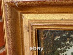JABIOT. 1875. Animated Landscape Under Wood Oil Painting on Wood Panel