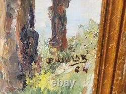 JOSÉ PUJOLAR On the Edge of the Pond Oil Painting on Wooden Panel