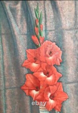 Jacques Markiel Dead Nature Painting Flower Bouquet 1977 Original Open