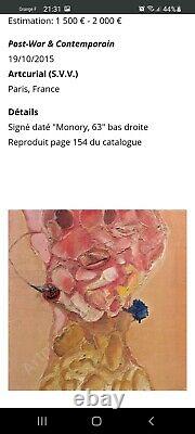 Jacques Monory Oil On Canvas Marouflee Sur Bois