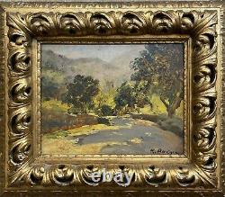 Jean Allegre (1857-1934) Oil On Wood Landscape Located In Royat