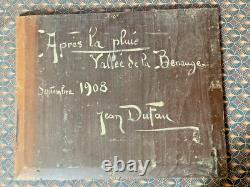 Jean Dufau Oil on Wood Valley of Benauge Signed Dated 1908