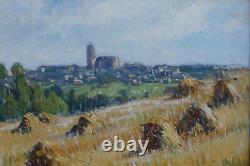 Jean FERRIEU (1900-1987) Landscape of Aveyron, View of Rodez, Haystacks