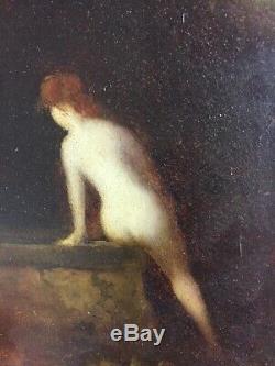 Jean Jacques Henner (1829-1905) After Woman Redhead Bare Oil On Wood