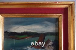 Jean Jacques Philippon (1920) oil painting with marine landscape decor signed and dated