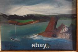 Jean Jacques Philippon (1920) oil painting with marine landscape decor signed and dated