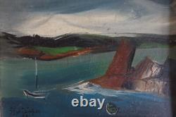 Jean Jacques Philippon (1920) oil painting with marine landscape decor signed and dated