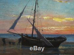 Jean Lux Table Marine Boats Sunset Sunset Crepuscule Landscape Brittany Sea