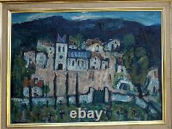 Jean Saussac 1922-2005. Great - Beautiful Landscape. The Mountain Village In Ardèche