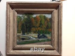 Jean-marie Boulan (1878 1962) Jardin De Versailles, Oil On Wood, 1912, Signed