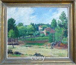 Jehan Berjonneau 1890-1972. Grand Landscape Dardèche A Ucel, The Mas De The Artist