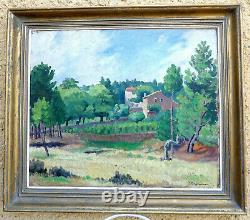 Jehan Berjonneau 1890-1972. Grand Landscape Dardèche A Ucel, The Mas De The Artist