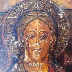 Jesus Christ. Greek Icon. Oil On Wood. Byzantine Style. Greece. Xixth
