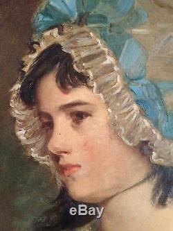 John Hoppner Wood Paint Portrait Of Mrs Williams Oval Frame Gold