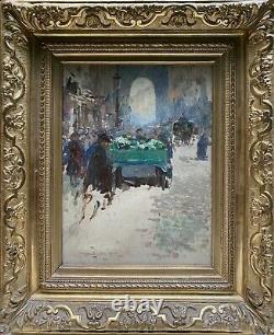 Jules Adler (1865-1952) Au Faubourg Saint Denis (impressionist Painting) 1895