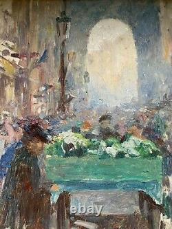 Jules Adler (1865-1952) Au Faubourg Saint Denis (impressionist Painting) 1895