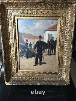 Jules Antoine Voirin 1833/1898 Oil On Wood Garrison Military Trumpet Signed